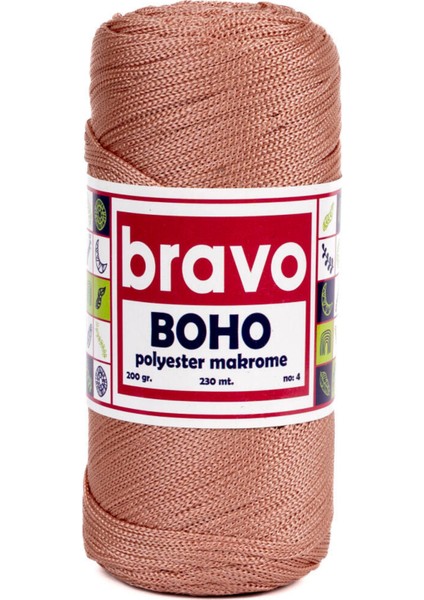 Polyester Makrome No:4 - Pudra 71 Polyester Makrome Ipi - 200 gr - 230 M Supla Ip Çanta Ipi 2 mm