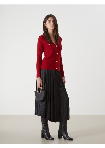 Yeni Sezon Beli Lastikli Saten Kadın Pileli Etek