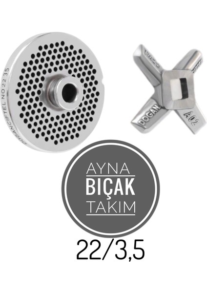 22 No Kıyma Makina Ayna Bıçak Takım