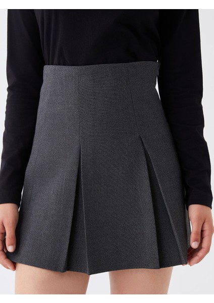 Yeni Sezon Beli Fermuarlı Düz Pileli Kadın Etek modelleri