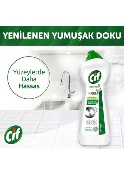Cif Krem Yeni Nesil Yüzey Temizleyici Amonyak 750 ml X4 fiyatları