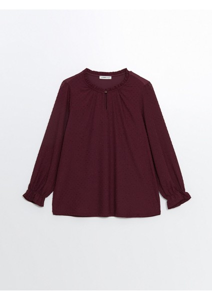 Yeni Sezon Bisiklet Yaka Dokulu Kadın Bluz indirimleri