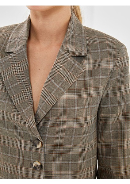 Yeni Sezon Ekose Crop Kadın Blazer Ceket modelleri