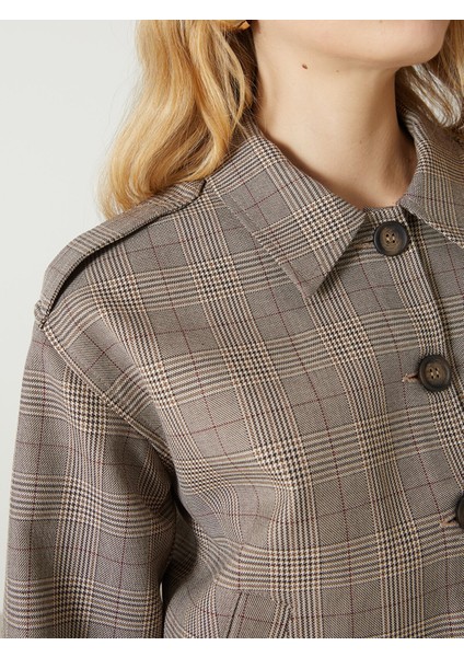 Yeni Sezon Gömlek Yaka Ekose Kadın Ceket modelleri