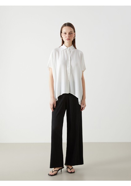 Yeni Sezon Beli Lastikli Dokulu Kadın Pantolon