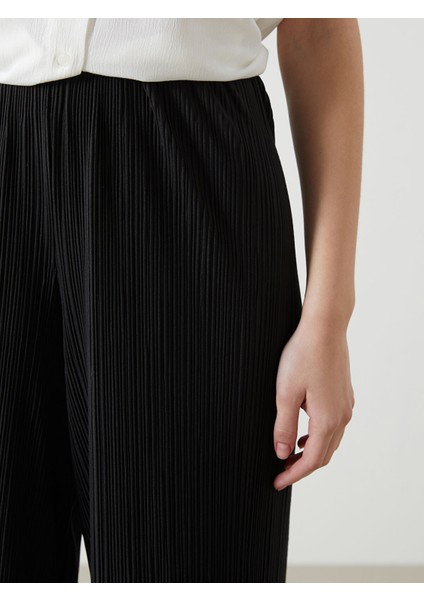 Yeni Sezon Beli Lastikli Dokulu Kadın Pantolon modelleri