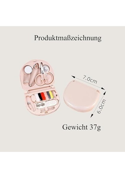 1 Adet Mini Dikiş Seti, Taşınabilir Dikiş Seti, Seyahat Için, Yeni Başlayanlar Için Uygun, Evde Iğne ve Iplik Seti, Pembe modelleri