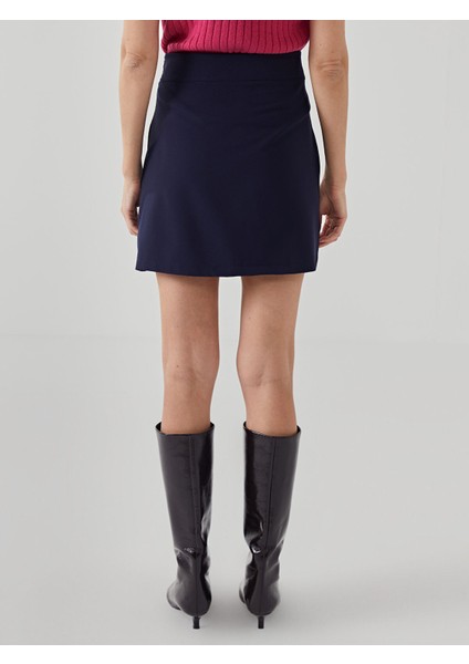 Yeni Sezon Beli Fermuarlı Krep Kadın Mini Etek fırsatları