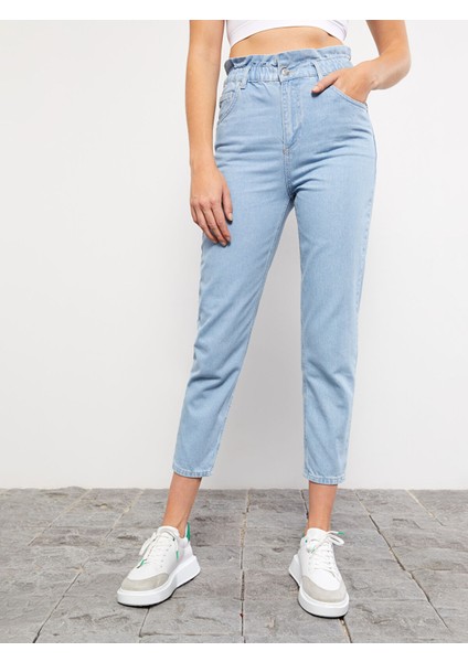 Yeni Sezon Kadın Mom Fit Düz Jean Pantolon fırsatları