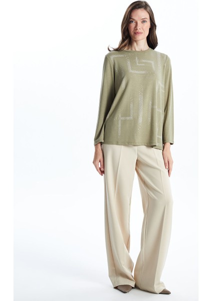 Yeni Sezon Bisiklet Yaka Desenli Kadın Bluz modelleri