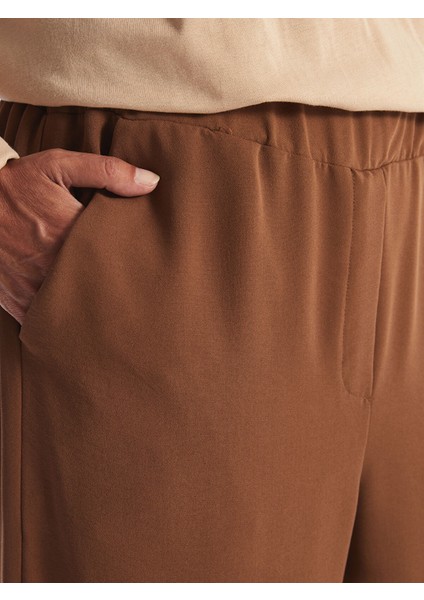 Yeni Sezon Beli Lastikli Düz Geniş Paça Kadın Pantolon modelleri