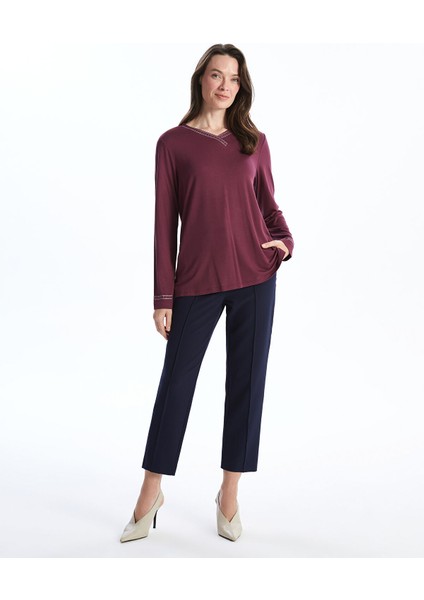 Yeni Sezon V Yaka Parlak Taşlı Kadın Bluz fiyatları