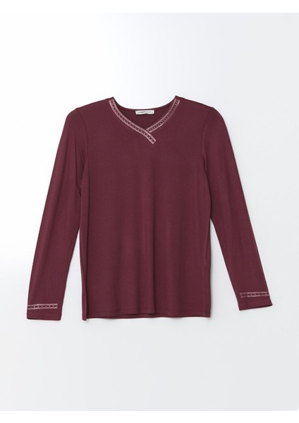 Yeni Sezon V Yaka Parlak Taşlı Kadın Bluz indirimleri