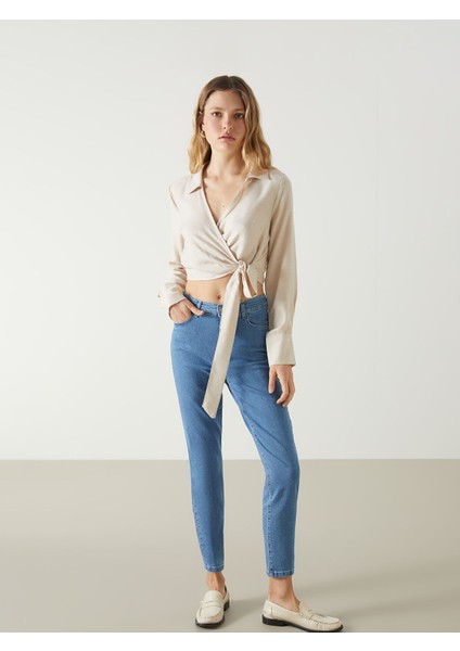 Yeni Sezon Kruvaze Yaka Saten Kadın Bluz fiyatları