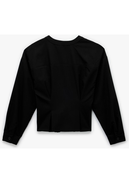 Viskon Karışımlı Uzun Kollu V Yaka Düğmeli Gömlek fiyatları