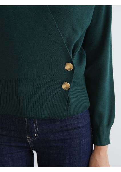 Yeni Sezon Kruvaze Yaka Kadın Triko Kazak modelleri