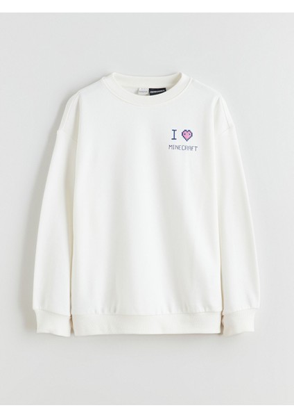 Yeni Sezon Bisiklet Yaka Minecraft Baskılı Kız Çocuk Sweatshirt fiyatları