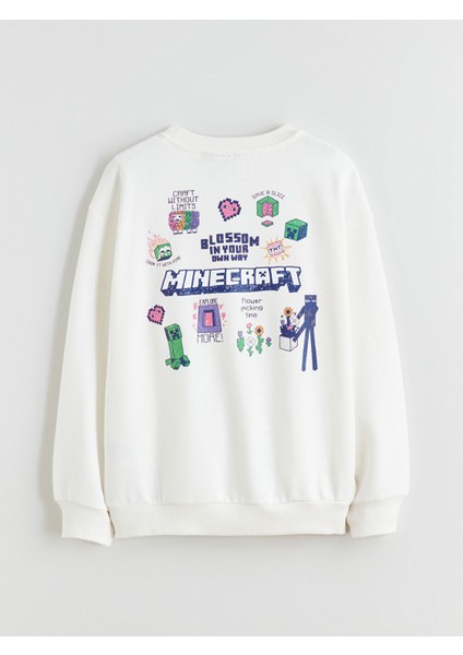 Yeni Sezon Bisiklet Yaka Minecraft Baskılı Kız Çocuk Sweatshirt fırsatları