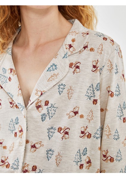 Yeni Sezon Winnie The Pooh Baskılı Hamile Pijama Takımı modelleri