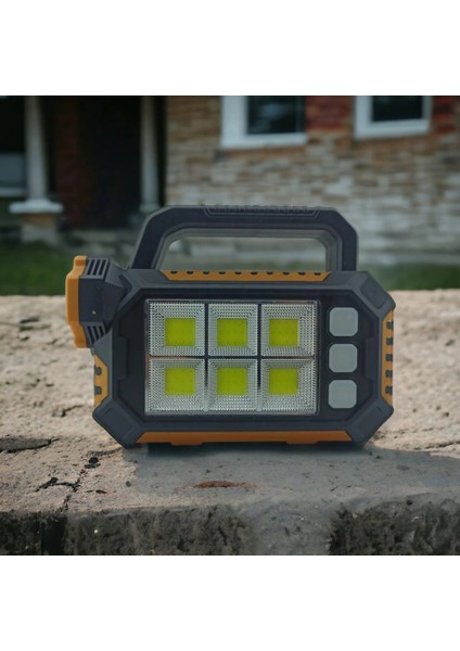 15W Güneş Enerjili Powerbank Özellikli Çok Fonksiyonlu Işıldak Fener GS490