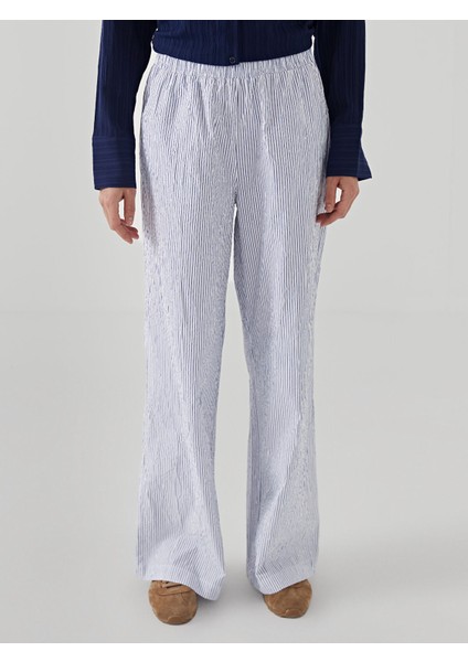 Yeni Sezon Beli Lastikli Çizgili Kadın Pantolon fiyatları