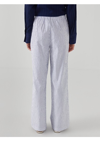 Yeni Sezon Beli Lastikli Çizgili Kadın Pantolon fırsatları