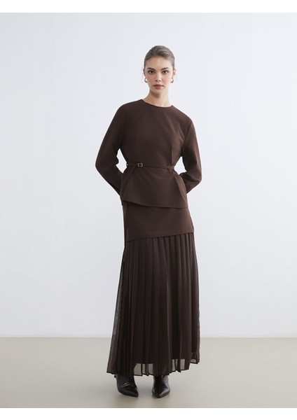 Yeni Sezon Bisiklet Yaka Kemerli Bluz fiyatları