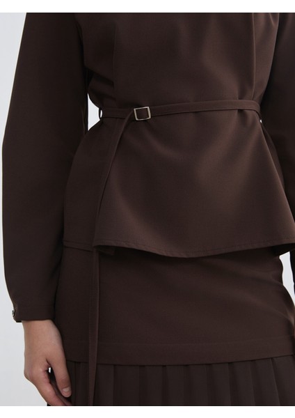 Yeni Sezon Bisiklet Yaka Kemerli Bluz modelleri