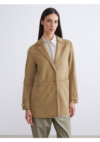 Yeni Sezon Kadın Süet Blazer Ceket