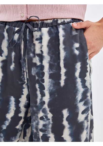 Yeni Sezon Beli Lastikli Desenli Kadın Pantolon modelleri