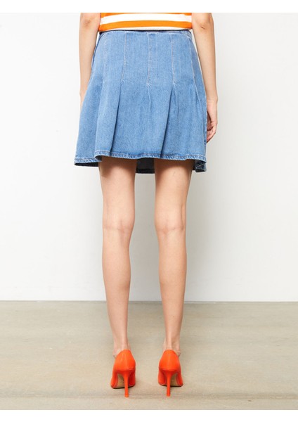 Yeni Sezon Düz Pileli Kadın Jean Etek indirimleri