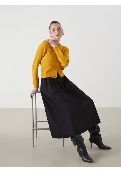 Yeni Sezon Bisiklet Yaka Crop Kadın Triko Hırka