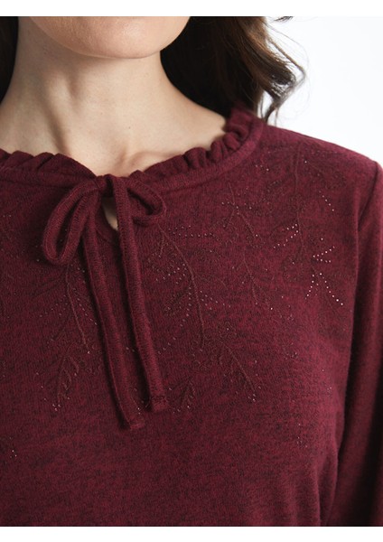 Yeni Sezon Bağlamalı Yaka Nakışlı Kadın Bluz modelleri