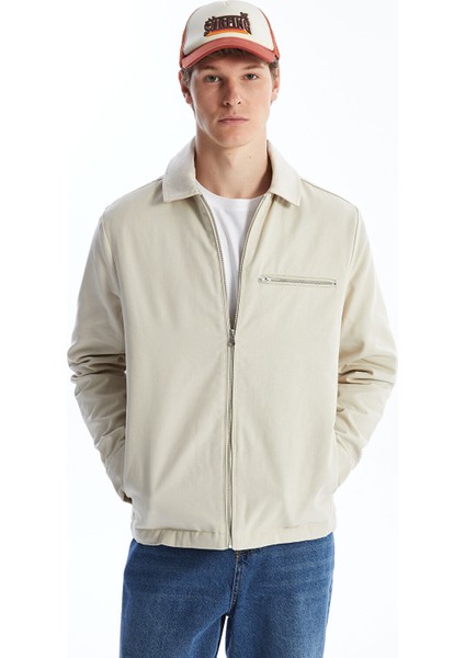 Yeni Sezon Standart Kalıp Ceket Yaka Gabardin Erkek Mont