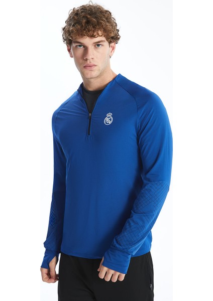 Yeni Sezon Bisiklet Yaka Uzun Kollu Real Madrid Baskılı Erkek Taraftar Tişört