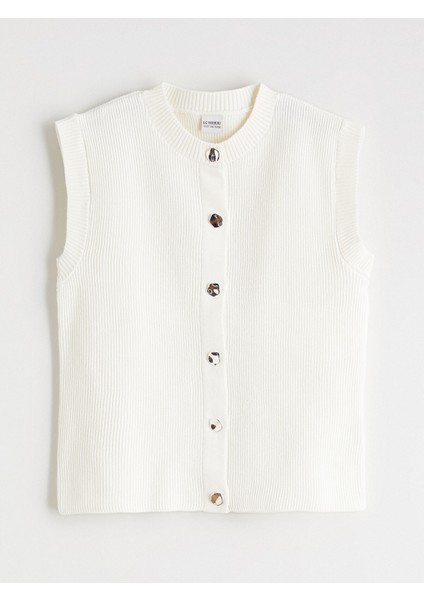 Yeni Sezon Bisiklet Yaka Kız Çocuk Triko Yelek