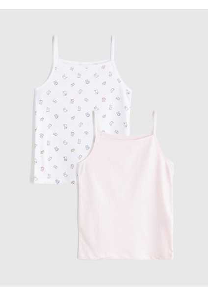 Yeni Sezon Kare Yaka Kız Çocuk Atlet 2'li