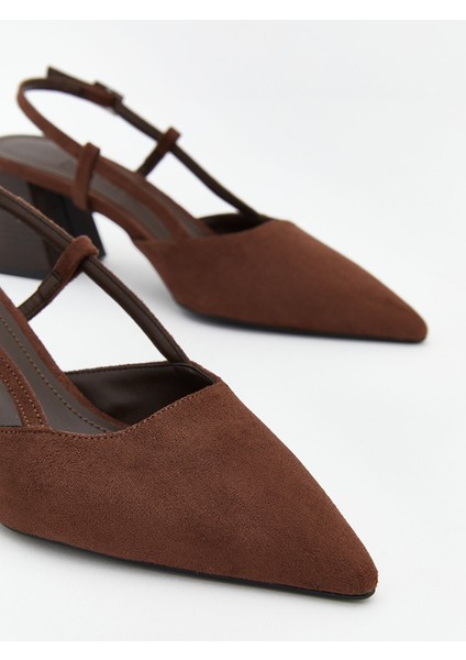 Yeni Sezon Süet Görünümlü Kadın Topuklu Ayakkabı modelleri