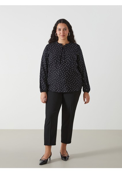Yeni Sezon Bağlamalı Yaka Puantiyeli Kadın Bluz fiyatları