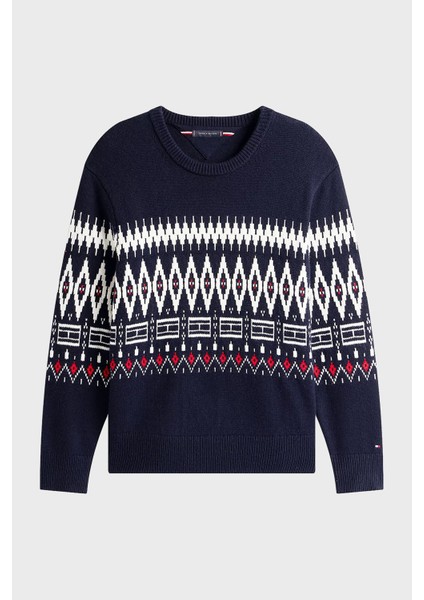 Yünlü Regular Fit Bisiklet Yaka Kazak Erkek Kazak MW0MW40844 0A4 indirimleri