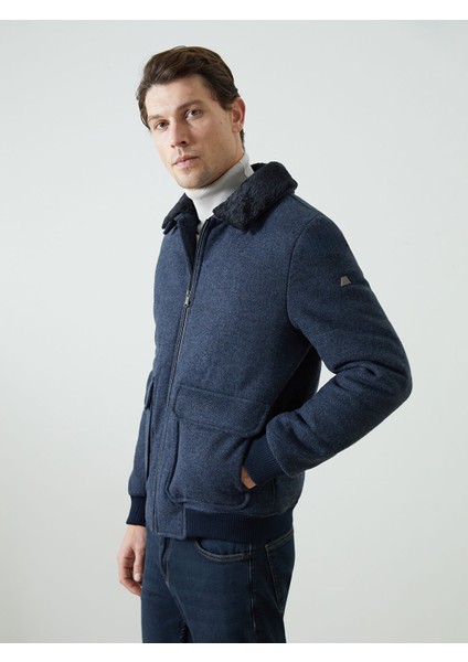 Yeni Sezon Standart Kalıp Gömlek Yaka Erkek Kaşe Mont