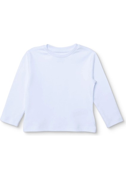 Erkek Bebek Uzun Kol Tshirt Interlok Bisiklet Yaka Uzun Kol