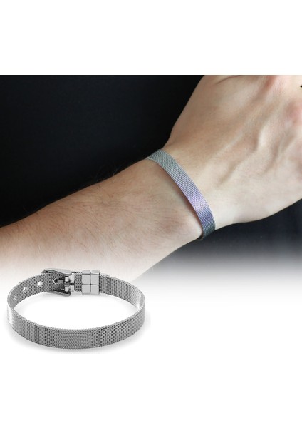 Uzunluk Ayarlı Gümüş Renk Çelik Erkek Hasır Bileklik fiyatları