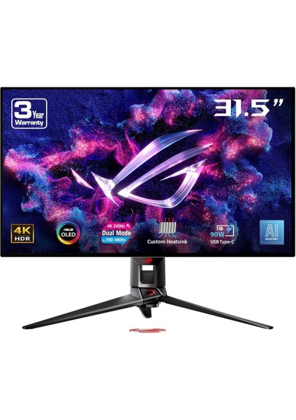 Rog Swift OLED PG32UCDP 31.5 Inç 480Hz 0.03MS 4K Adaptive Sync Woled Pivot Gaming Monitör