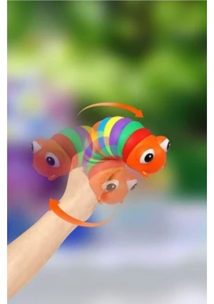 2 Adet Söktak Eğlenceli, Stres ve Anksiyete Giderici Montessori Tırtıl Oyuncağı Renkli fırsatları