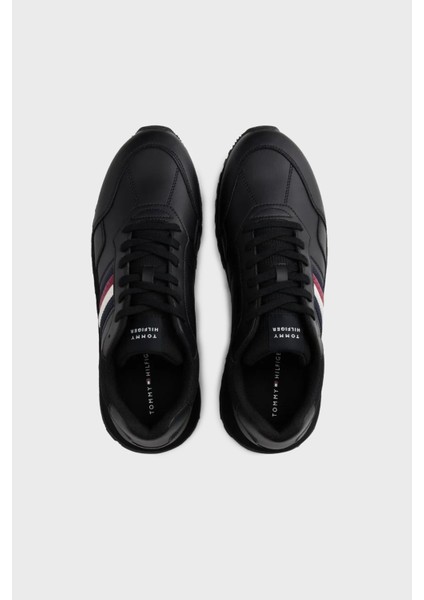 Hakiki Deri Logolu Bağcıklı Sneaker Ayakkabı Erkek Ayakkabı FM0FM05637 Bds