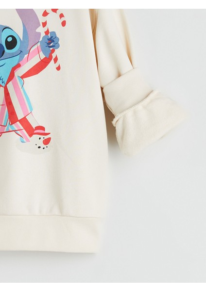 Yeni Sezon Bisiklet Yaka Stitch Baskılı Kız Çocuk Sweatshirt modelleri