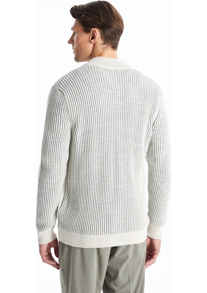 Yeni Sezon Standart Kalıp Dik Yaka Erkek Triko Hırka fırsatları