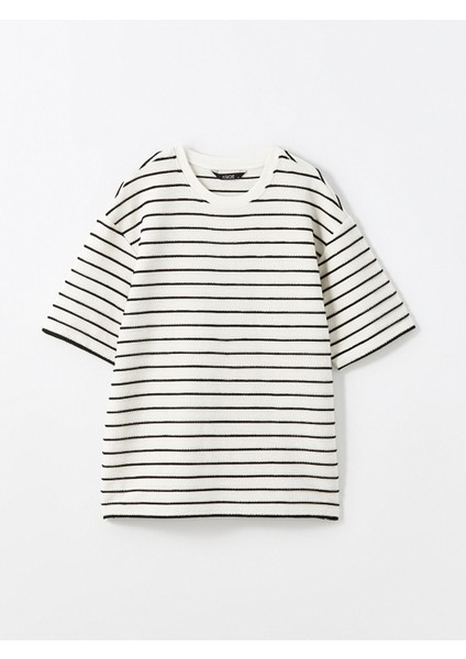 Yeni Sezon Bisiklet Yaka Kısa Kollu Çizgili Penye Erkek Tişört