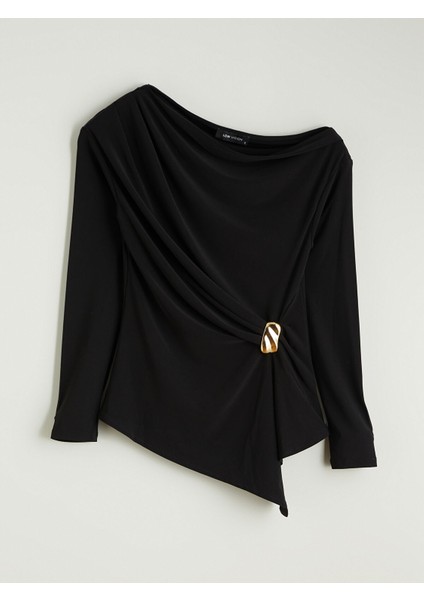 Yeni Sezon Kayık Yaka Büzgülü Bluz fırsatları